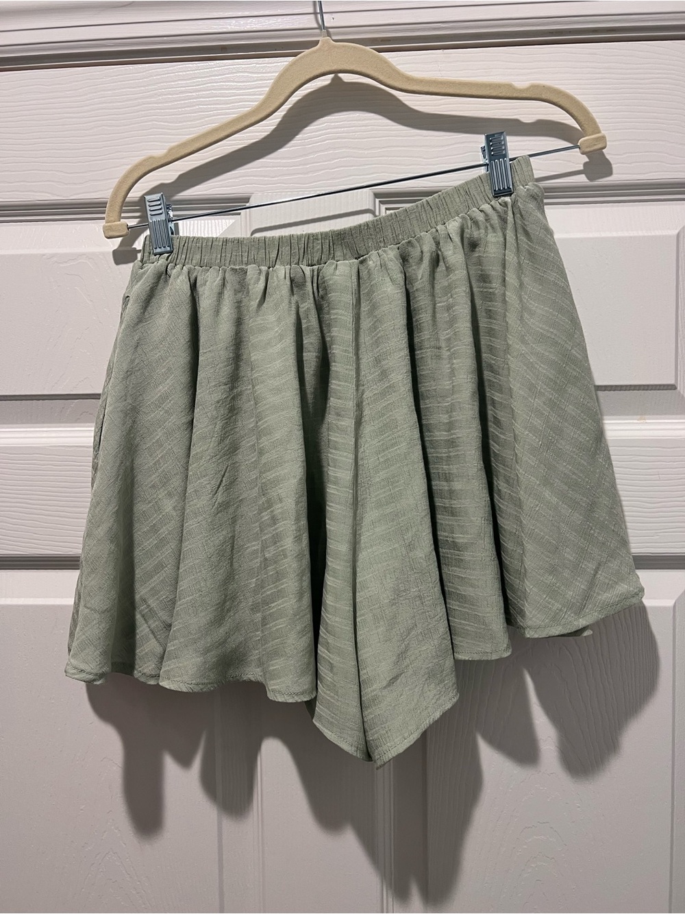 Lulu's Sage Green Textured Mini Shorts